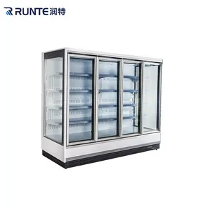 Refrigeradores de exhibición comercial con puerta de vidrio, refrigerador vertical, congelador, vitrino, comercial, 4 puertas