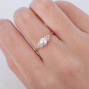 Anello Effetto Perla per Donne, Accessorio Minimalista alla Moda per Dito Mignolo, Regalo - Product Image 2