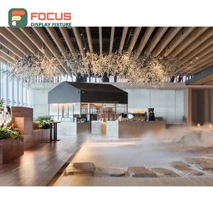 Mostrador de Servicio Contemporáneo para Cafetería, Acabado en Madera Laminada, Zona de Recogida de Comandas, Mostrador de Servicio para Cafetería - Product Image 2