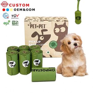 Hot Selling Eco Friendly High Quality Custom Logo Printed Biodegradable <b>Compostable</b> Dog Poop <b>Bag</b> Dispenser Unscented Waste - Product Image 1