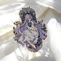 Badges en émail translucide personnalisés avec votre propre design, broches de revers de dessin animé professionnelles avec perle dégradée