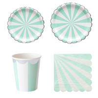 Nouvelles assiettes en papier dorées à rayures verticales, en feuille d'or, jetables, sûres pour les aliments, pour fêtes et gâteaux d'anniversaire