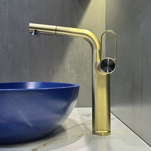 Grifo Moderno para Lavabo con Caño Extraíble, <span class=keywords><strong>Flujo</strong></span> de Agua Giratorio hacia Arriba, Núcleo de Válvula de Cerámica, Montado en Cubierta, Monomando - Product Image 2