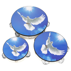 Venta al por Mayor de Tambores de Mano Orff para Bodas y Fiestas, <span class=keywords><strong>Bongos</strong></span> de 10'', 8'' y 6'' Pulgadas, Juguetes Musicales para Niños, Tambores de Madera, Panderetas Azules - Product Image 4