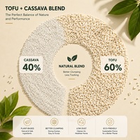 Litière pour chat écologique en tofu et manioc, ultra absorbante, éliminant les odeurs, non collante, marque privée, OEM/ODM, vente en gros