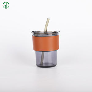 Taza de vidrio de borosilicato doble Guanshan, taza de <span class=keywords><strong>té</strong></span> transparente al vacío con aislamiento al vacío, con mango y paja - Product Image 5