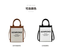 Sac à bandoulière pour femmes à la mode personnalisée Mini sac décontracté en toile de coton et fermeture à glissière en cuir véritable pour l'extérieur