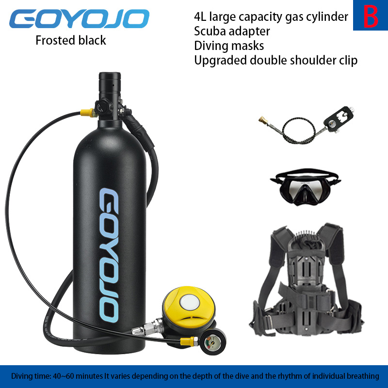 Black 4L Portable Scuba Diving Cylinder