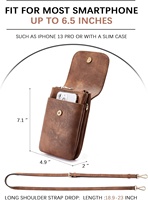 BOSTANTEN Tas Selempang Kecil Kulit Vegan untuk Wanita Tas Ponsel Desainer Dompet Tali Dapat Disesuaikan 10.23 oz Buatan