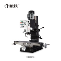 CTZX45 Mini 1500W DRO Fraiseuse verticale perceuse tour à métaux conique MT4 220V/380V ISO CE 325 Prix promotionnel Garantie 1,5 an