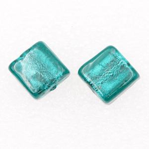 12mm Square Silver Foil <strong>Waist</strong> Beads <strong>Bracelet</strong> Necklace Loose Nature Crystal Lampwork Glass Beads for Jewelry Making - Product Image 6