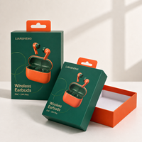 Boîte rigide pour écouteurs sans fil imprimée en offset de haute qualité, design luxueux, emballage portable écologique et recyclable pour l'électronique