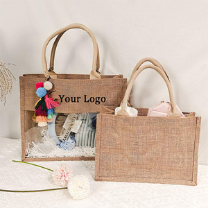 <span class=keywords><strong>Sac</strong></span> Cadeau Personnalisé en <span class=keywords><strong>Jute</strong></span> pour Noël et Fêtes, <span class=keywords><strong>Sac</strong></span> Cabas Écologique en Toile de <span class=keywords><strong>Jute</strong></span> avec Fenêtre PVC Transparente pour Fêtes - Product Image 5
