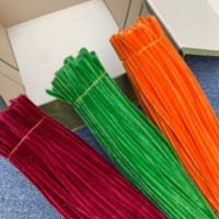 6mm 8mm DIY permainan pendidikan anak-anak pipa warna hitam pembersih pipa 58 warna merah Bump Chenille batang cabang Natal