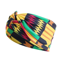 Bando Salib Atas Simpul Elastis Wanita, Ikat Rambut Perempuan Motif Afrika Lembut, Aksesori Rambut Ikat Kepala Terpilin