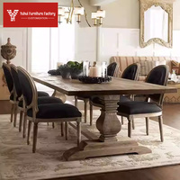Table à manger en bois de style américain vintage, bureau et chaise rétro, table rectangulaire antique pour villa de campagne, bureau et salle de conférence