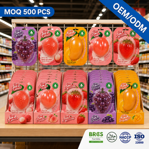 Bonbons gélifiés en gros en forme de mangue et pêche, pelables, fournis directement par l'usine, nouveauté, bonbons gélifiés mous en forme de fruits, Halal, personnalisables OEM - Product Image 1