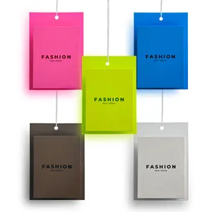 ODM Colorful PVC Bag Hang Tags Custom Garment Apparel Swing Tags Transparent Print Rectangle Sustainable Hangtag