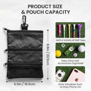 Golf <b>Bag</b> With Phone Pocket And Tee Storage Waterproof Portable Waist Hanging For Golf Accessories Unisex - Product Image 3