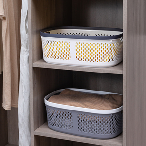 193Plastic Storage Basket With Flower Kitchen Vegetable Fruit Seasoning Storage Can Be Stacked Basket