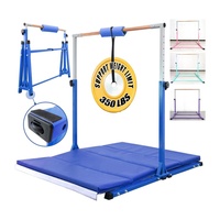 Barra de Gimnasia Plegable Multifuncional Ajustable en Longitud y Altura para Práctica Juvenil, Equipamiento de Gimnasia para el Hogar y Clubes