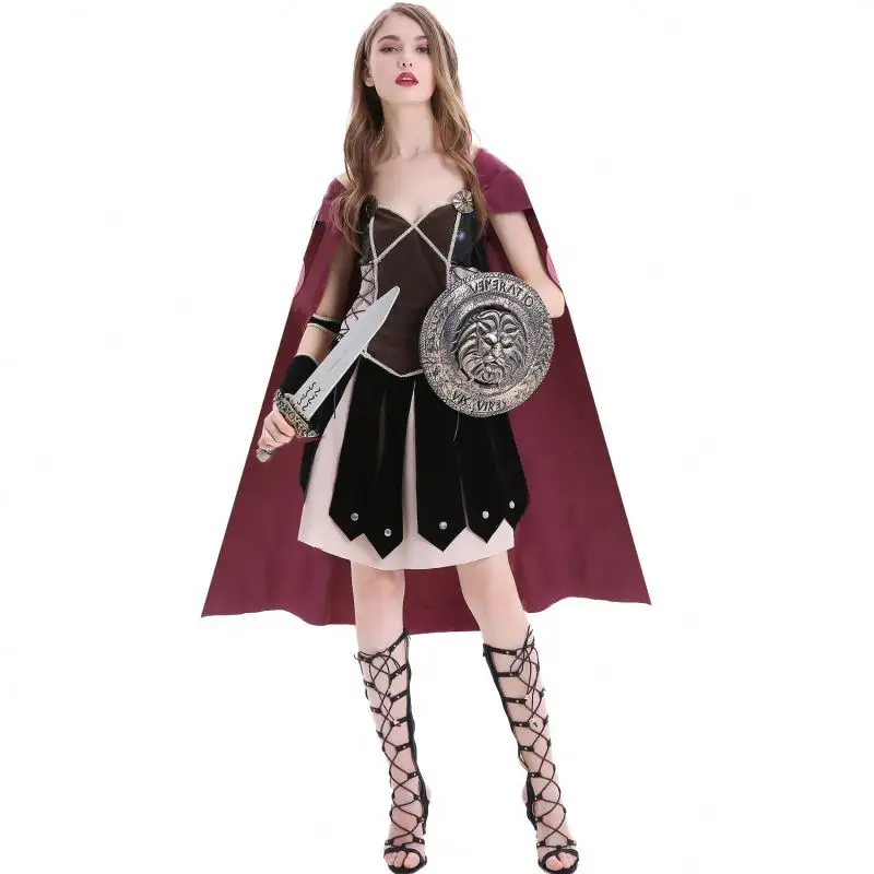 Medieval Costumes women Glorious Gladiator Adult Woman Costume Spartan female warrior