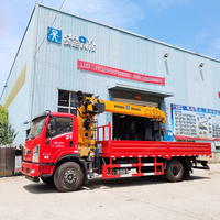 Grue télescopique télécommandée HAOY 8 tonnes sur camion plateforme