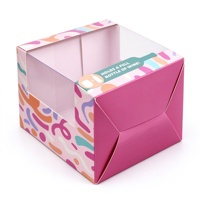 Boîte d'expédition en papier d'art blanc imprimé, écologique, avec fenêtre transparente en PVC, logo personnalisé pour l'affichage de tasses en magasin, emballage cadeau