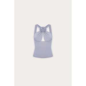 เสื้อครอปท็อปสีเทา ระบายอากาศได้ดี แต่งลายกุหลาบ คอเสื้อไม่สมมาตร สายเดี่ยว สไตล์เซ็กซี่ลำลอง เหมาะสำหรับใส่ไปเที่ยวคลับ ฟรีไซส์ ผ้าถักทอ - Product Image 2