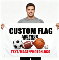 Drapeaux d'extérieur personnalisés en polyester imprimés numériquement pour les fans