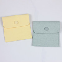 Sacs à bijoux en microfibre en gros avec logo personnalisé, pochettes de rangement pour bracelets et colliers avec bouton-pression