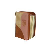 Impresión de Libros Religiosos Hebreos Personalizados en Miniatura, Cubierta de Cuero con Cierre de Cremallera y Diseño de Patchwork |   Fábrica de Biblias de Bolsillo con Borde Dorado