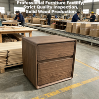 Nussbaum-Nachttisch mit Smartem Elektronischem Safe, Doppelverriegelung, Tastatur, Schlüsselschublade, OEM ODM Maßgefertigter Heim-Möbel-Safe