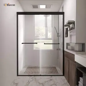 Porte doccia in vetro temperato dal design impermeabile in acciaio inossidabile o alluminio per il bagno