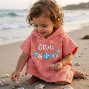 Cute Custom Cotton <b>Hooded</b> Absorbent <b>Towel</b> Personalized Kids Beach Poncho Name Embroidered Bath <b>Towel</b> Toddler Pool Cover Unique - Product Image 6