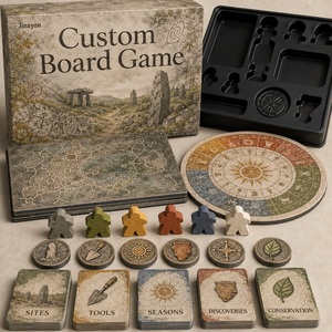 Juego de Mesa de Estrategia de Rutas Arqueológicas Megalíticas Personalizado con Meeples de Madera, Caja de Almacenamiento y Cartas de Papel - Educación Museística - Product Image 2