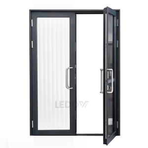 Porte <span class=keywords><strong>double</strong></span> en aluminium <span class=keywords><strong>de</strong></span> style français, à <span class=keywords><strong>double</strong></span> <span class=keywords><strong>vitrage</strong></span>, moderne, à économie d'énergie, à rupture <span class=keywords><strong>de</strong></span> pont thermique, adaptée aux villas <span class=keywords><strong>de</strong></span> Californie. - Product Image 2