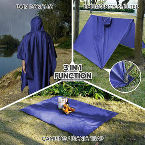 Adult Lightweight Outdoor Hooded Regen Poncho Unisex Regenmantel zum Wandern Camping Angeln - Product Image 4