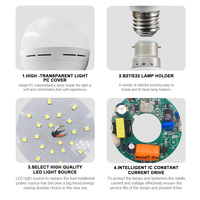 Vente en gros de pièces d'ampoule Led Skd Matière première Pièces d'ampoule Led 12 Watt Pièces de fabrication d'ampoule Led