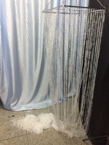 Cột Pha Lê Óng Ánh Hình Vuông 20 FT Trang Trí Đèn Chùm Đám Cưới Lớn - Product Image 4