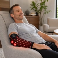 Manchon chauffant infrarouge EYCO pour bras et coude, lumière rouge, 3 niveaux de chaleur constants, minuterie intelligente, chargement USB, usage domestique