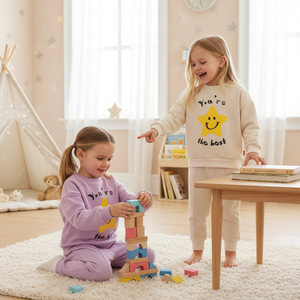 Conjunto de Ropa para Niñas OZKIZ Estilo Coreano 100% Algodón, Conjunto Moderno al por Mayor para 2-6 Años para Primavera/Otoño - Product Image 3