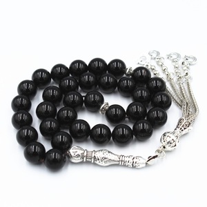 Ispirare gioielli pietra naturale agata nera perlina 33 preghiera perlina islamico musulmano Tasbih Allah <span class=keywords><strong>rosario</strong></span> uomini donne - Product Image 2