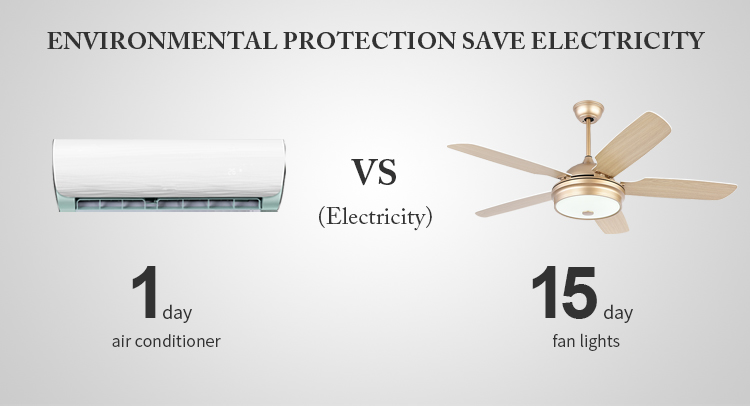 Breeze.Lux 52 inch luxury gold ceiling fan mute M D F leaf blades remote control 220 v ceiling fan light