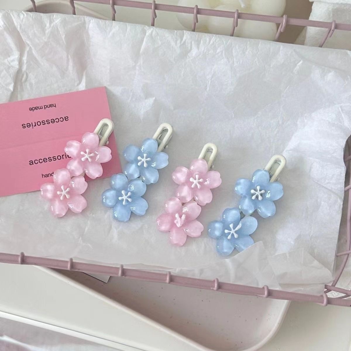 Summer Beach Cherry Blossom Hair Clip Sweet Cute Resin Hair Clip