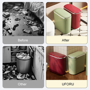 Cubo de Basura UFORU para Baño, Contenedor de Basura para Interiores, Cubo de Basura de Plástico para Oficina, Cocina - Product Image 3