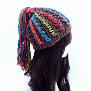 Chapeaux chauds unisexes pour l'automne et l'hiver, faits à la main, tissés, style hip-hop ethnique, chapeau <span class=keywords><strong>dreadlocks</strong></span>, <span class=keywords><strong>bonnet</strong></span> style automne - Product Image 3