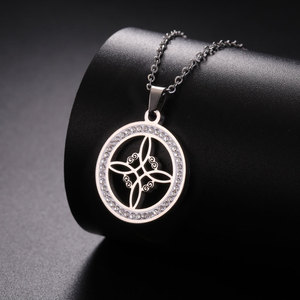 Collar <span class=keywords><strong>de</strong></span> Moda para Mujer, <span class=keywords><strong>de</strong></span> Acero Inoxidable 316L, Resistente al Agua y al Deslustre, con Colgante <span class=keywords><strong>de</strong></span> Moneda <span class=keywords><strong>de</strong></span> Circonio, Chapado en Oro <span class=keywords><strong>de</strong></span> 14k y 18k, Diseño <span class=keywords><strong>de</strong></span> Bruja - Product Image 3