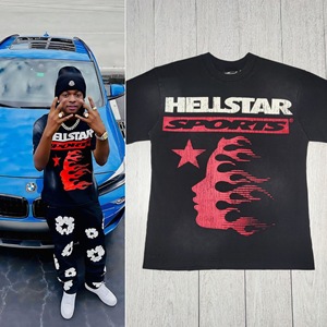 Camiseta de <span class=keywords><strong>Hombre</strong></span> de Algodón Puro, Corte Holgado, Manga Corta, Cuello Redondo, con Estampado de Letras, NFC y Tela Transpirable de 250-300g, Diseño Hell <span class=keywords><strong>Star</strong></span> - Product Image 4