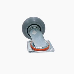 Aço rodízios direcionais 4 5 <span class=keywords><strong>6</strong></span> 8 polegadas plana universal rodízios com freios TPR rodízios de borracha mudo polias rodas do carrinho - Product Image 5